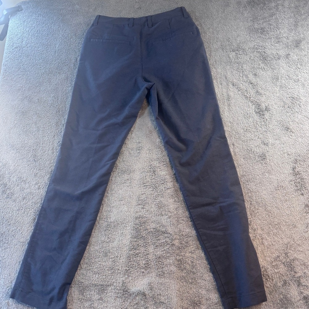 Puma Mens Jackpot Golf Pants Navy Blue‎ Micro Check 595363-01 Size 28x32 - Picture 3 of 6